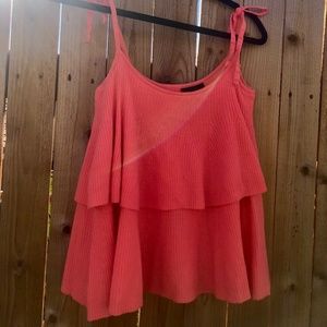 J. Crew Tiered Top in Merino 100% Wool Coral Size XS
